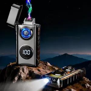 Kindfire 신형 플라즈마 전기 라이터 캠핑용 LED 조명 c타입 충전식 방풍 방수 남자 선물용