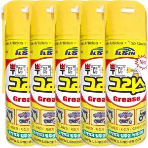 일신 뿌리는 그리스 420ml 구리스 윤활유 녹방지 스프레이 5개