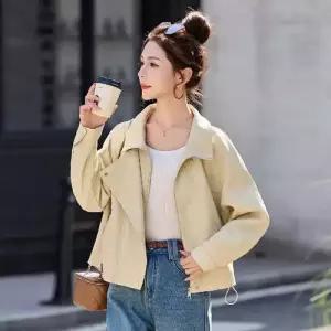 마킷5 여성용 캐주얼 가을 봄 빈티지 PU 고급스런 자켓 재킷 가죽 쇼트 코트 JEN3