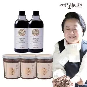 [서일농원]서분례 명인 3년숙성 된장 세트(3년 된장 500g*3개+만능간장 500ml*2병)