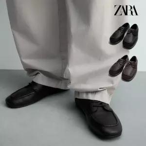 자라 ZARA 남성 레더 데크 슈즈 천연 소가죽 2472 블랙 브라운