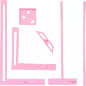 5개의 제본 자 세트 분홍색 L자형 간격 가이드 모서리 커팅 사각형 스크랩북 앨범 저널 제작을 위한