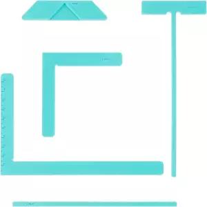 5개의 제본 자 세트 모서리 커팅 사각형이 있는 L자형 간격 가이드 스크랩북 앨범 제작을 위한 폴리에틸렌