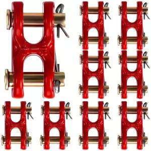 오토링 10개 5/16인치 안전 체인 수리 링크 아연 도금 G70 더블 트윈 클레비스 커넥터 트럭 트레일러