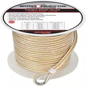 익스트림 맥스 3006.2252 보트텍터 프리미엄 더블 브레이드 나일론 앵커 라인 골무 - 3/8인치 x 250인치