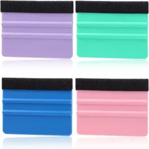 HJZII 4 PCS 비닐 스퀴지 도구 소형 펠트 인치 랩 스크레이퍼 자동차 DIY 제작 창 틴트 벽지 유리 필름