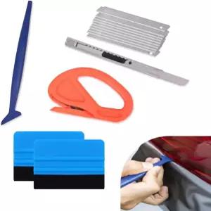 요르피프 비닐 랩 도구 키트 접이식 유틸리티 나이프 펠트 스크래퍼 커터 다기능 윈도우 필름 휴대용