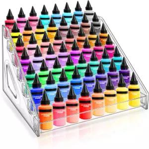 보브캐롤 클리어 7단 스냅온 아크릴 페인트 정리함 56병 보관함 미니어처 및 공예