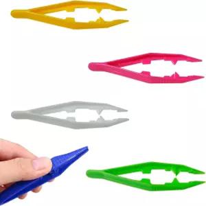 BEADNOVA 구슬 핀셋 플라스틱 집게 공예용 가족용 학교 비딩 프로젝트 별도 색상 5개