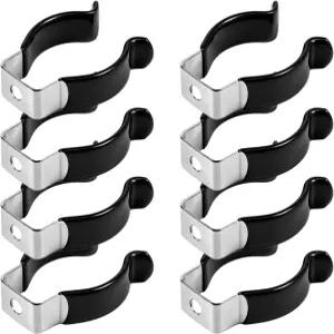 8팩 T8 U 클립 홀더 브래킷 8FT LED 전구 스테인리스 스틸 형광 튜브 교체 장착 M4 나사 구멍 블랙