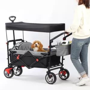 제우스  유아웨건 가벼운 접이식 캠핑 낚시 피크닉 어린이 유아 아기 쌍둥이 광폭타이어 이동식 폴딩 왜건