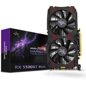 아이수릭스 RX 5500 XT 8GB GDDR6 그래픽 카드 128비트 3XDP HDMI PCI Express 4.0X8 팬 인텔리전트 시스템 포함 8핀 3X 디스플레이포트 + 1X 게이밍 PC 컴퓨터 비디오 (스타일 1)