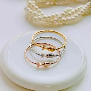 [써지컬스틸] 심플 피쉬 물고기 반지