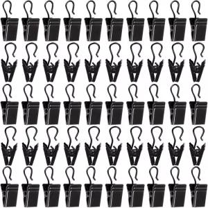 50개 차양 라이트 커튼클립 스테인리스 스틸 후크 불독클립 테이블보 걸이용 사이드 캠핑 텐트 홈