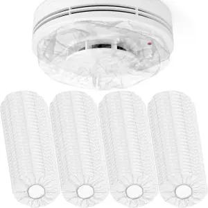 시디두 100팩 연기 감지기 커버 요리용 플라스틱 화재 경보기 탄성 먼지 재사용 가능한 경보 페인트 가정용