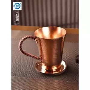 손잡이 고급 구리컵 머그컵 글로시 복고풍 맥주잔 소주 핸드메이드 450ML 카페 텀블러 170 ml 170ml