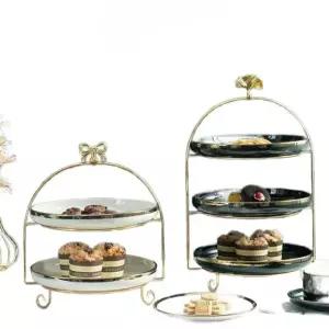 삼단접시트레이 플레이팅접시 세트 과일 애프터눈티 삼단 3종세트 20CM 뷔페 과일그릇