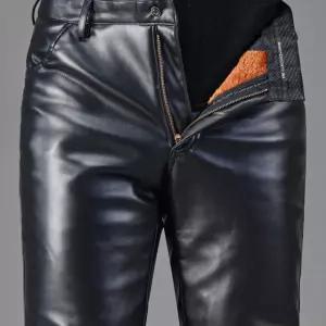 겨울 바이크 가죽바지 슬림 캐주얼 36 벨벳 25 DTC 리얼 바지 2FT1인치 남성용
