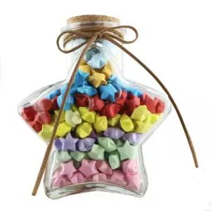 종이학 유리병 연인 종이별 커플 기념일 학병 05 자물쇠가 마개 특대형 인테리어 유르트 Red S 10x8.9x5cm