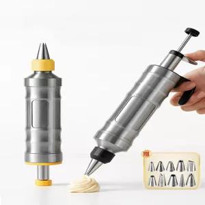 쿠키 짤주머니 생크림 깎지 케이크 제과 베이킹 건 데코 팁 제빵 스테인리스 금형 스틸