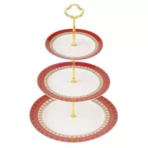 홈파티 2단 디저트트레이 케이크스탠드 플레이팅 2단접시 3단 포트메리온 핑크골드 트레이 6.3inch plates