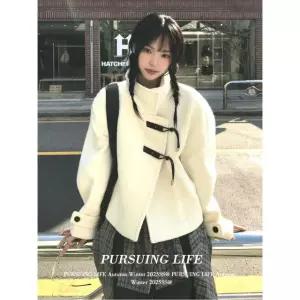 무스탕 털자켓 비대칭 집업 착용감 가죽자켓 하프 따뜻한 2COLOR 아이보리화이트 커피색