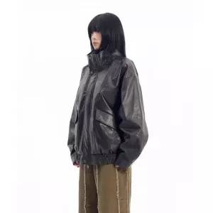 AAKAM Dad Leather Jacket Brown 404557