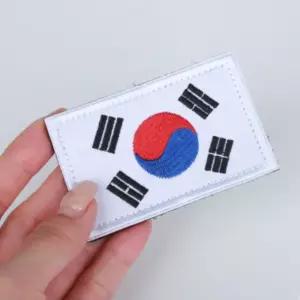 화이트 태극기 자수패치 찍찍이 밀리터리 와펜 대한민 UHe6+3QVc