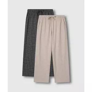 자.주 남 코튼 파자마 팬츠 2매_멜란지베이지