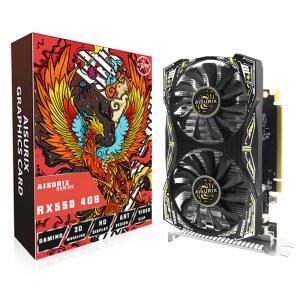 HDMI/DVI 포트가 있는 AISURIX RX 550 4GB 그래픽 카드 GDDR5 128비트 컴퓨터 비디오 게임용 PC용 DirectX 12 PCI Express 3.0 X8 GPU