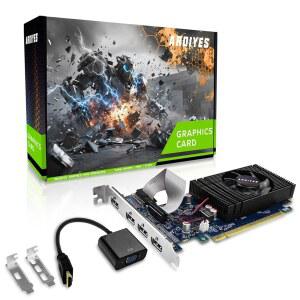 ARDIYES GT 740 4GB GDDR5 로우 프로파일 GPU 그래픽 카드 쿼드 멀티 모니터 설정을 위한 4배 HDMI 포트 PCI Express 3.0 x16 무음 냉각 사무실 홈 시어터에 이상적임