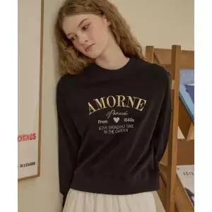 꼼파뇨 STUDIO 아모르네 레글런 스웨트셔츠 블랙