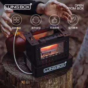 LUING BOX 캠핑 야외 레트로 스토브 난방 차 요리 분할 하이킹 경량 휴대용 생존 스테인레스