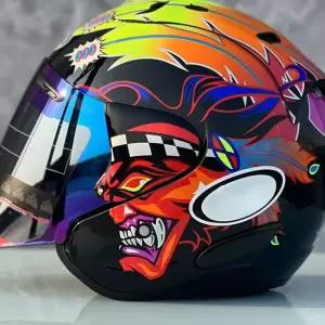 Ram3 러셀 블랙 하프 헬멧 남성과 여성 오토바이 오프로드 여름 내리막 레이싱 마운틴 크로스 카스코