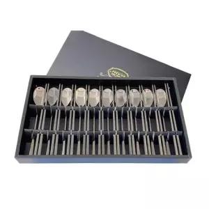 예쁜수저세트 스텐 10인용 블랙 수저세트 선물용 숟가락 젓가락