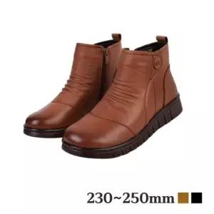 앵글부츠 소가죽 캐주얼 여성 방한화 따뜻한 키높이 내피 부츠