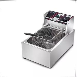 상업용 데스크탑 스테인레스 스틸 딥 프라이 서양 주방 감자 튀김 기계 프라이드 치킨 오븐 전기 프라이팬