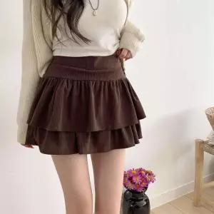 여자 캉캉 플레어 코듀로이 미니스커트