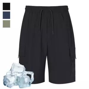 남자 버팔로 쿨 카고 밴딩 스판 반바지 DD-PTH-618-블랙