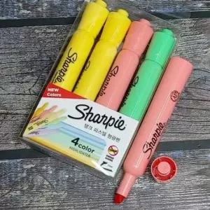 [문구/오피스] 4p U.S.A 액센트 형광펜 탱크 샤피 파스텔 Set 대용량