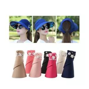 물놀이모자 꽃 진주장식 여성 돌돌이 여름 썬캡 모자 썬바이져