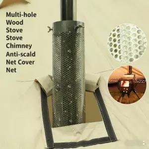 캠핑 스토브 파이프 스테인리스 스틸 굴뚝 튜브 야외 텐트용 나무 열 저항 방지 커버 안전 액세서리