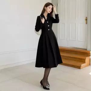 ~XXL까지 다이엔다 펄사 트위드 플레어 원피스 겨울 하객룩 오피스룩 모임룩 격식룩 연말룩 빅사이즈123385