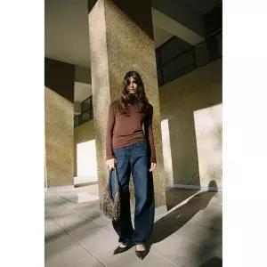 ZARA 베이직 플레인 니트 스웨터 - 초콜렛 8851/181/717 144258