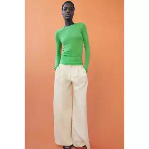 ZARA 울 파인 니트 스웨터 - 그린 2142/032/914 144225