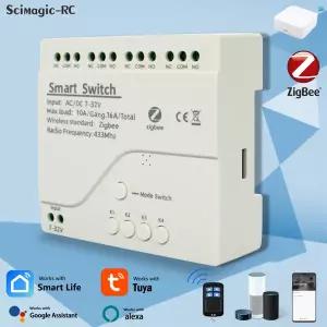 호환  Tuya Zigbee eWelink 스마트 와이파이 모듈 스위치 RF 433 리모컨 4CH DIY 릴레이 알렉사 구글 홈으