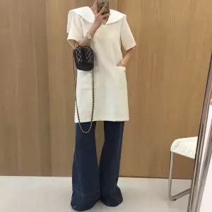 베니스 세일러 빅카라 포켓 트위드 반팔 여름 미니원피스 (2color)