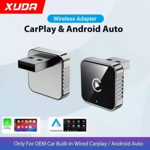 XUDA 2 in 유선에서 무선 CarPlay 안드로이드 오토 어댑터 (OEM 차량 스테레오용 USB 동글 미니 박스