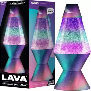 라바 램프 14.5인치 폴라 글리머 오리지널 모션 라이트 실버 글리터 멀티컬러 베이스 및 글로브 템