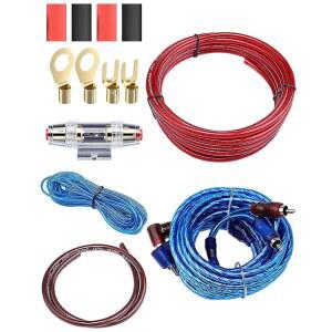 IZTOSS 10 게이지 앰프 배선 키트, 1500W 차량 오디오 서브우퍼 앰프 설치 키트 AMP 배선 퓨즈 홀더 와이어 케이블 키트